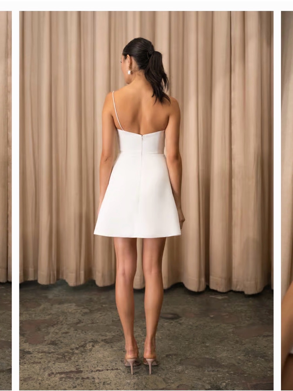Jenny Yoo Kyra White One-Shoulder Bow Dress - Picture 2 of 6
